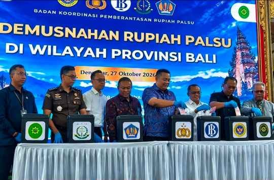 Polda Bali Dan Bank Indonesia Musnahkan 3.731 Lembar Uang Rupiah Palsu